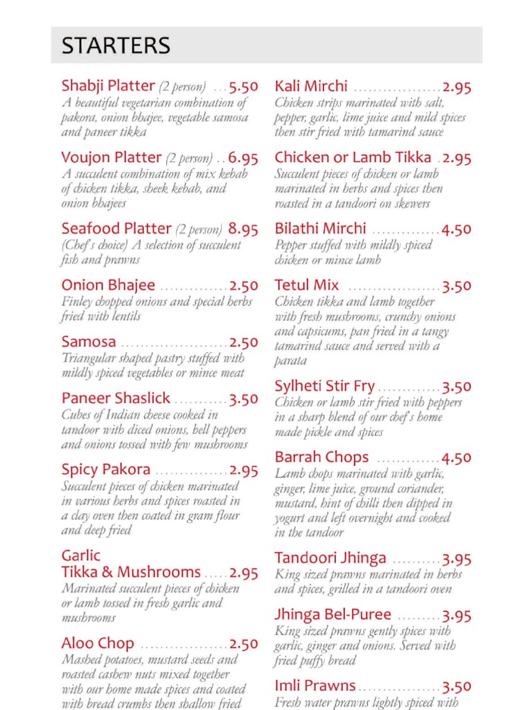 Voujon Menu | PDF