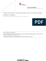 Penser La Société Et Construire L'avenir Dans Un Certain Ancrage Politique Et Religieux