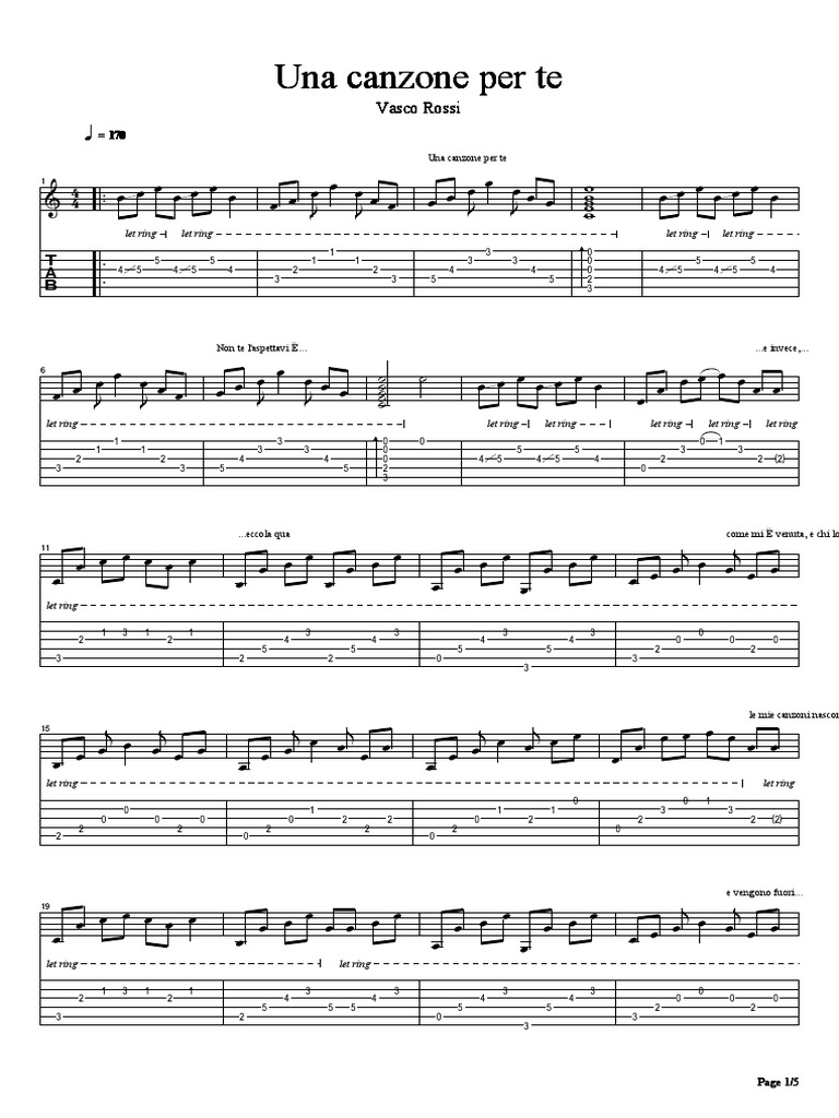 Rossi, Vasco Una Canzone Per Te