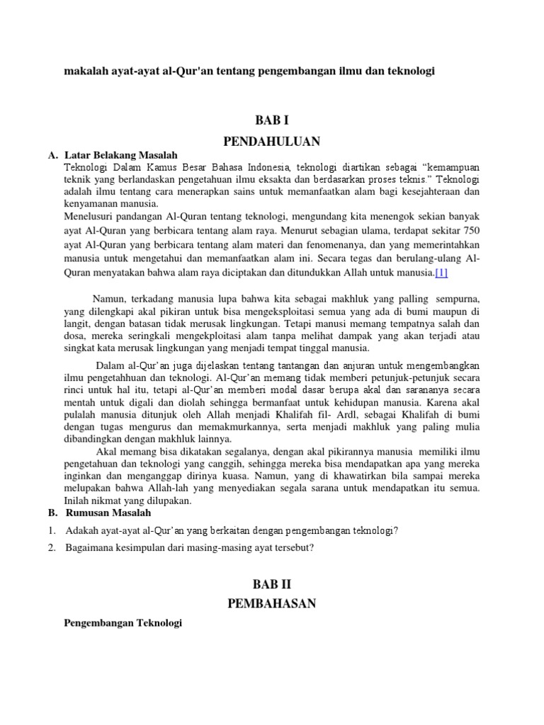 Makalah Ayat Al Quran Iptek Pdf