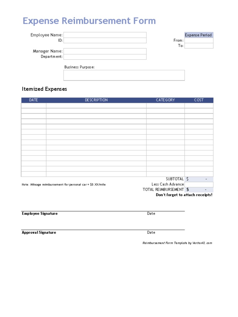 Expense Reimbursement Form Limited Liability Company Copyright