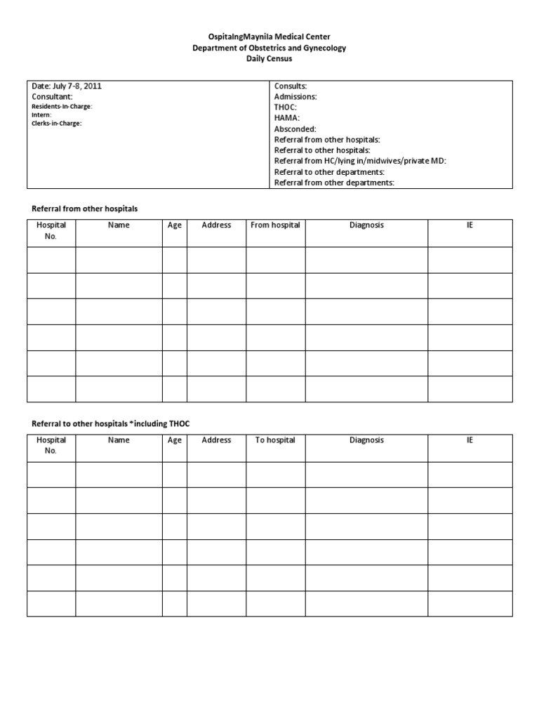 Daily Census PDF