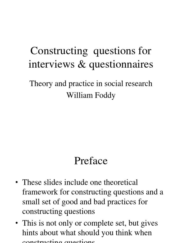 Constructing Effective Survey Questions | PDF