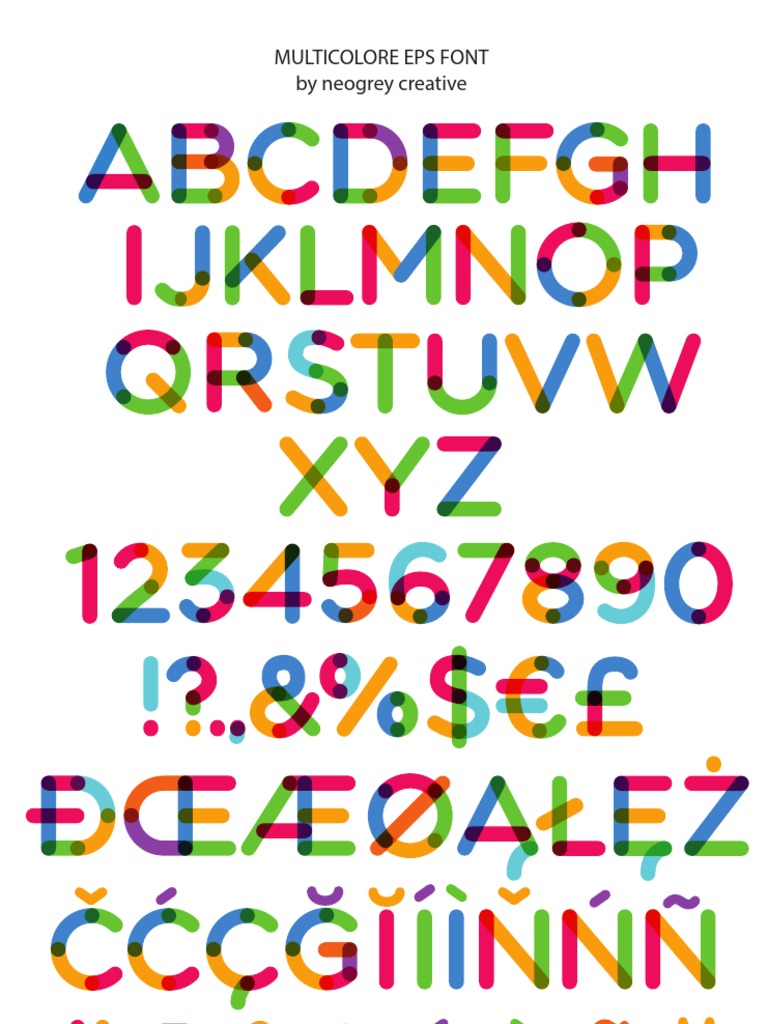 Multicolore Eps Font by Neogrey Creative | PDF | Games & Activities ...