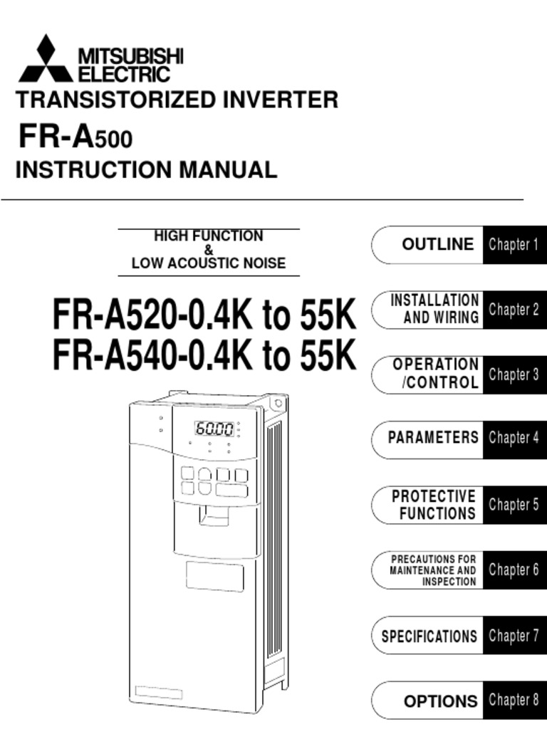 Mitsubishi A500 Series VFD Manual | Power Inverter | Power Supply