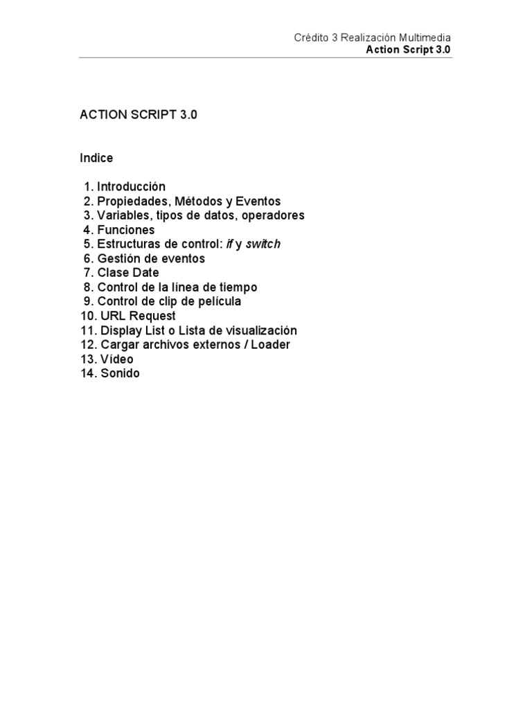 Apuntes ActionScript 3 AS3 | PDF | Script de acción | Point and Click
