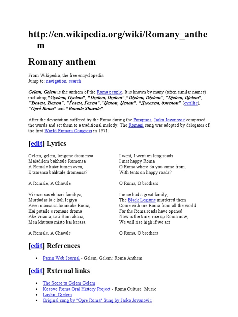 Romany Anthem | PDF | Romani People | Romani
