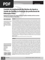 SBAFS  Cenário de implantação do NASF e a inserçao do prof de EF