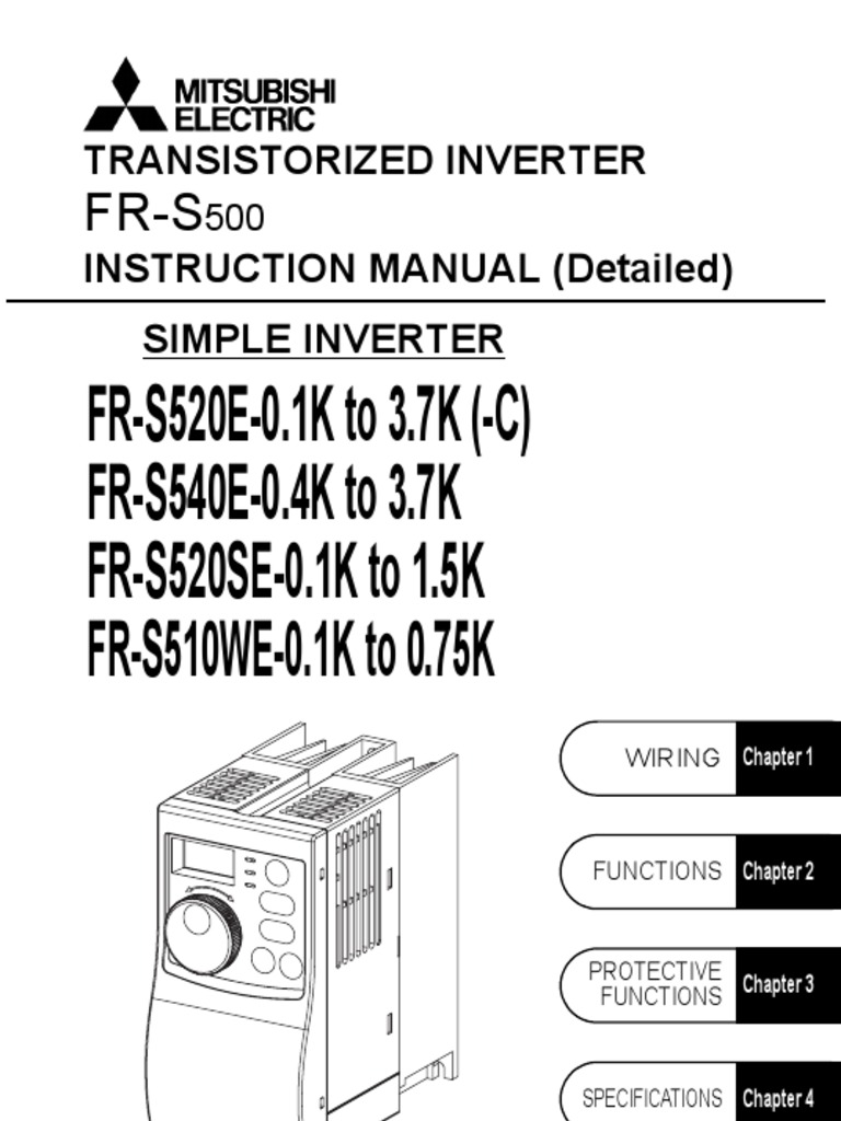 Mitsubishi S500 Series VFD Instruction Manual | Power Inverter | Capacitor