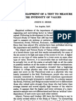 The Development of a Test to Measure the Intensity of Values