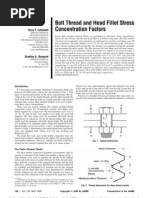 Bolt Thread and Head Fillet Stress Concentration Factors