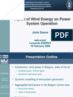 Impact of Wind Energy On Power System Operation: Joris Soens