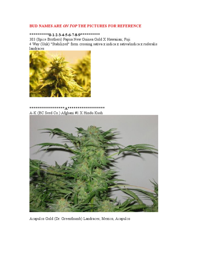 Comprehensive Weed Strain List | PDF