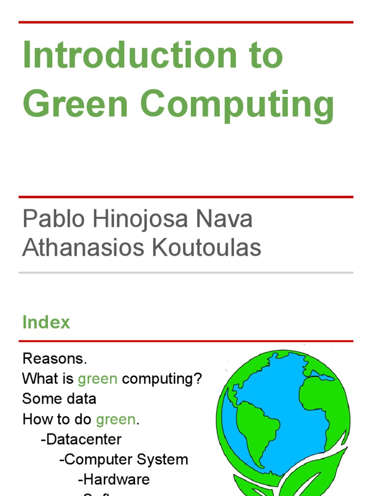 Introduction to Green Computing Data Center Sustainability