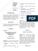 Reglamento de La Ley de Tabacos y Productos