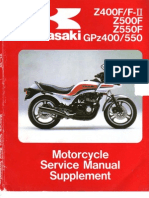 Manual de Servicio para Las Kawasaki GPZ 400 550 Z 400 500 550 Del Año 1983 Al 1985