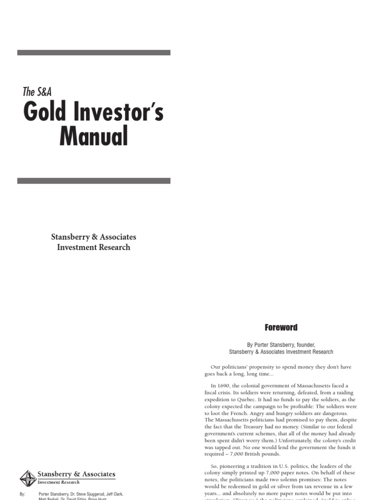Gold Investor S Manual | PDF | Gold As An Investment | Exchange Traded Fund