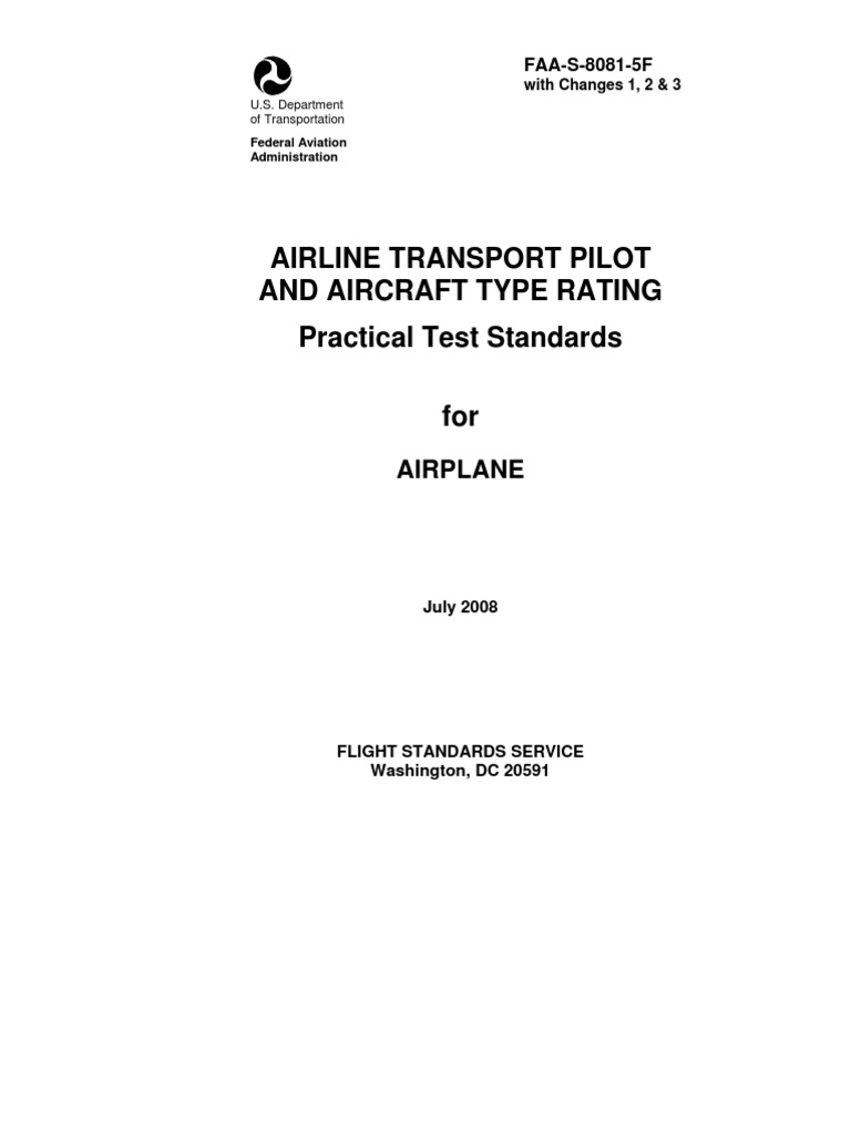 Airline Transport Pilot and Aircraft Type Rating Practical Test