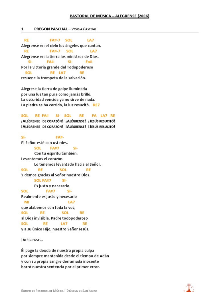 Alegrense Letras Y Acordes Cristo Titulo Eucaristia