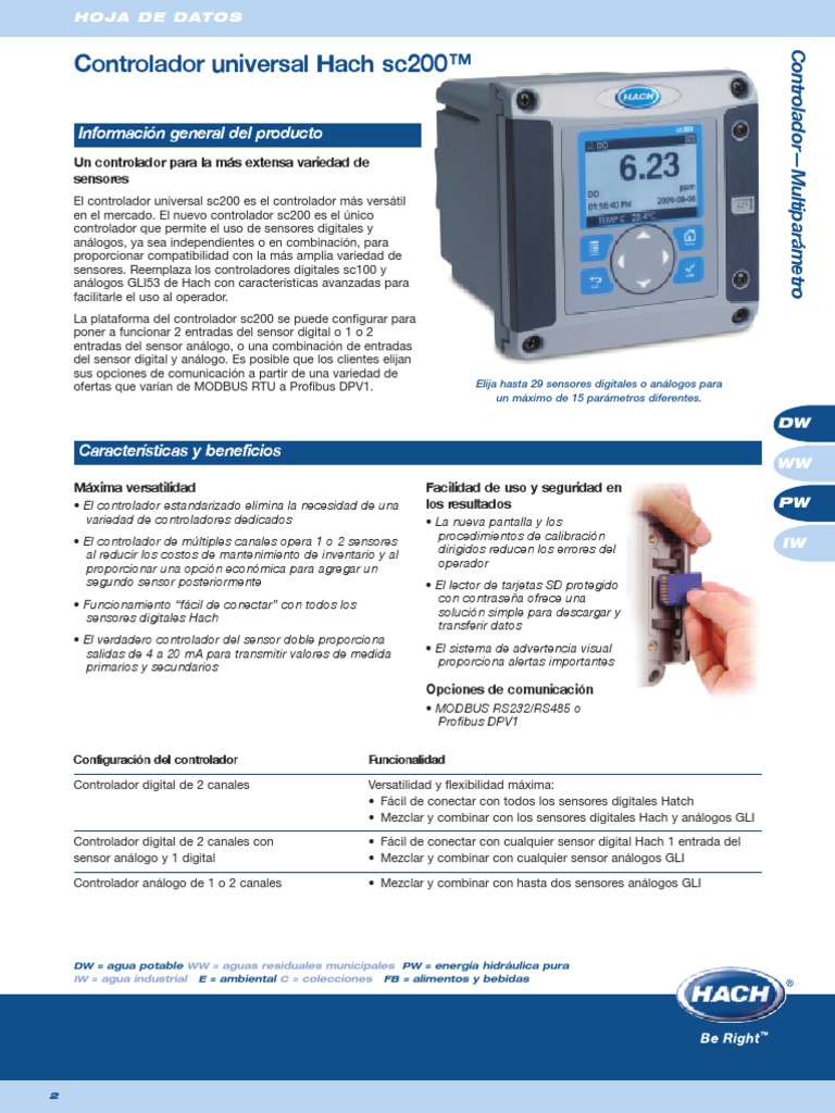 Controlador Universal Hach sc200™: Información General Del Producto ...