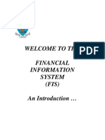 Welcome To The Financial Information System (FIS) An Introduction