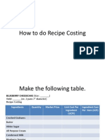 How To Do Recipe Costing