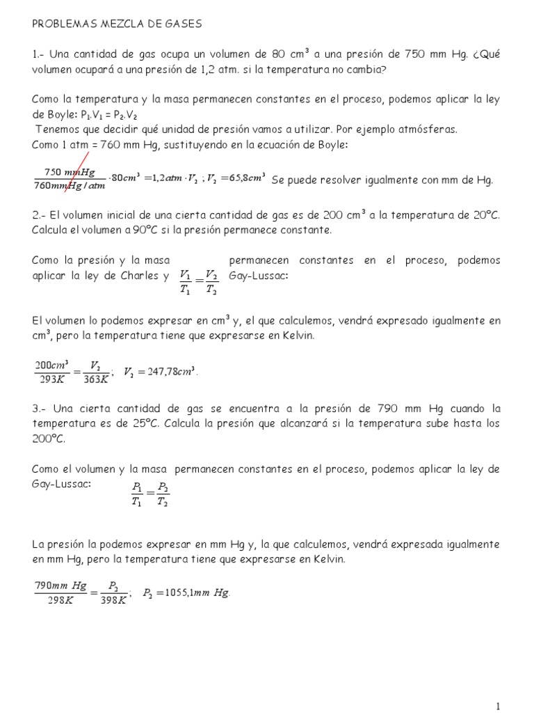 Problemas de Gases y Soluciones Químicas | PDF | Gases | Mole (Unidad)