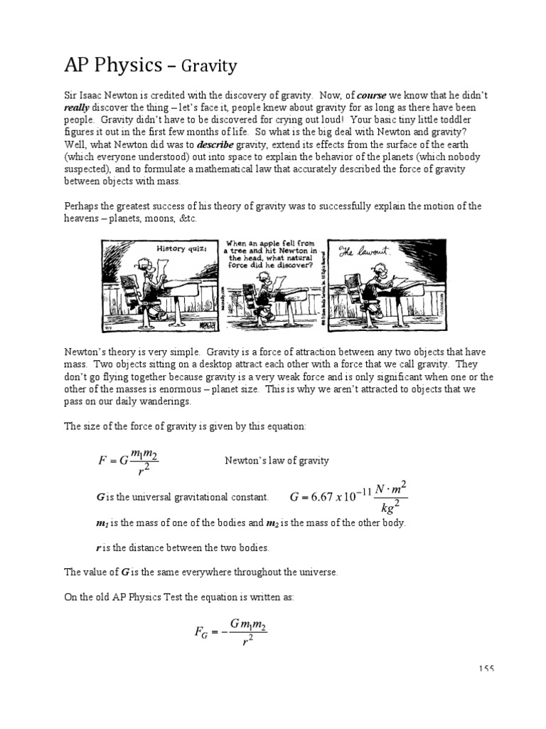 1 - Gravity | PDF | Gravity | Newton's Law Of Universal Gravitation