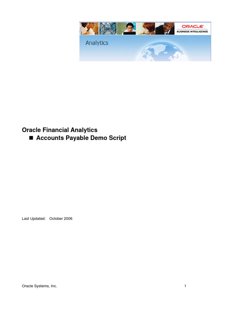 Oracle Financial Analytics: Accounts Payable Demo Script | PDF ...