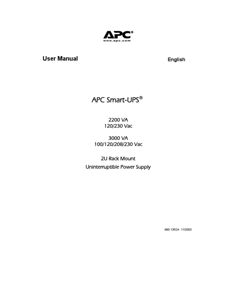Apc Ups 3000 Manual | Electrical Connector | Electromagnetic Interference