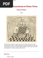 Edward Winter - Earliest Occurrences of Chess Terms