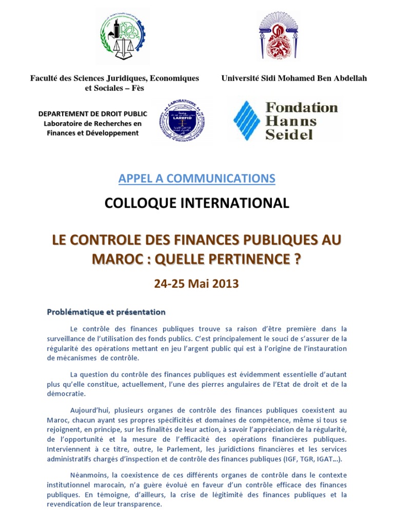 Le Controle Des Finances Publiques Au Maroc | Maroc ...