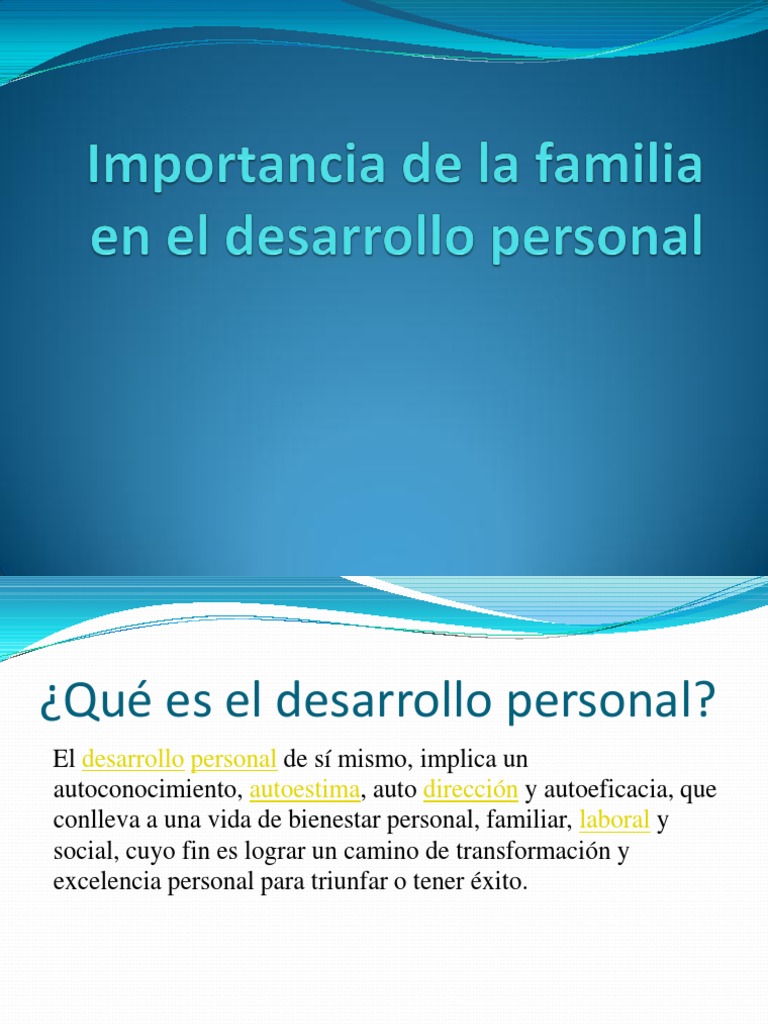 Importancia de La Familia en El Desarrollo Personal | PDF | Familia ...