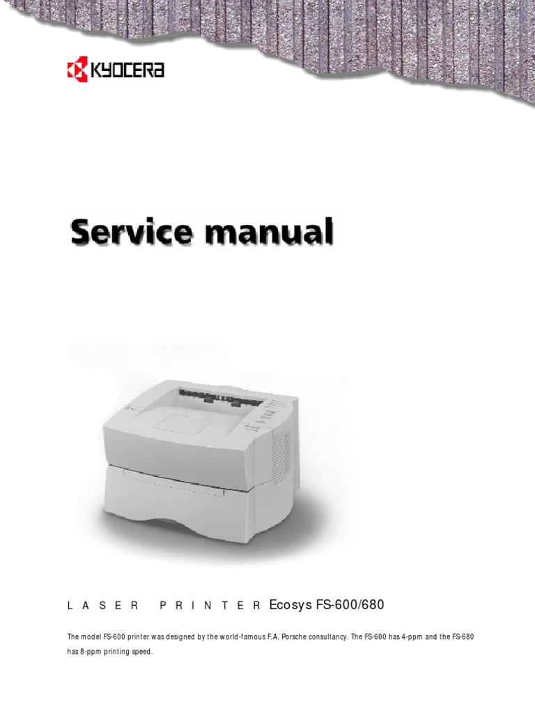 Kyocera FS-600-680 Service Manual | Printer (Computing) | Electrical  Connector