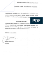 Fersa Ofertas Públicas de Adquisición de Acciones. 2012