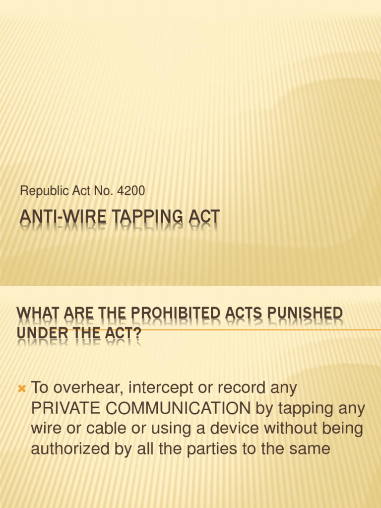 Anti-Wire Tapping Act | PDF