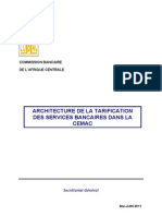 Tarification - Servbanc - CEMAC - Architecture de La Tarrification Des Services Bancaires Dans La Cemac