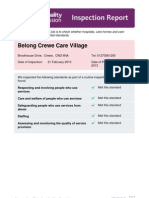 Belong Crewe Care Village Inspection Report March 2013