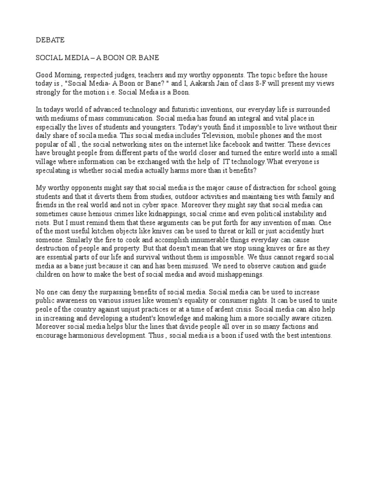 Social media in class essay