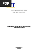 SEMINÁRIO VI - Regra Matriz de Incidência Tributária