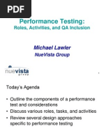 Performance Testing:: Roles, Activities, and QA Inclusion