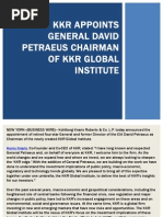 KKR Appoints General David Petraeus Chairman of KKR Global Institute