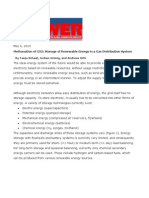 Methanation of CO2 Storage of Renewable Energy in A Gas Distribution System