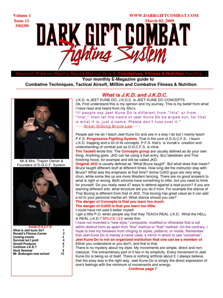 Reality Based Martial Arts Iusse 11 PDF Jeet Kune Do Individual