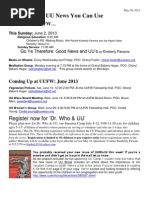 UU News You Can Use: This Week at UUFW