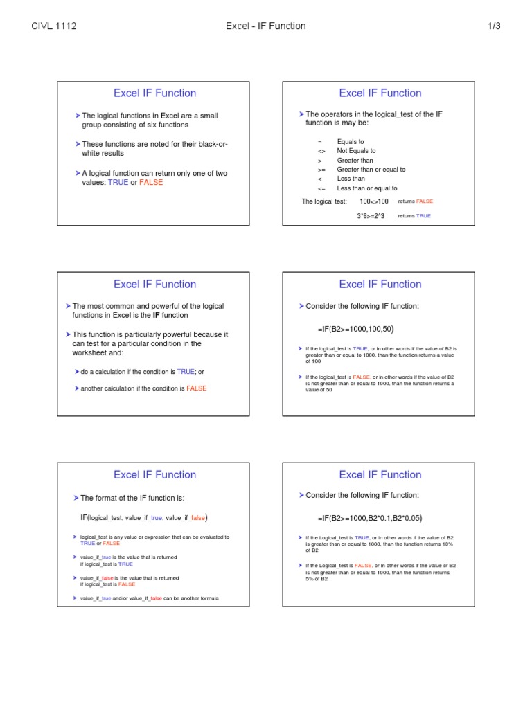 Excel If Function | PDF