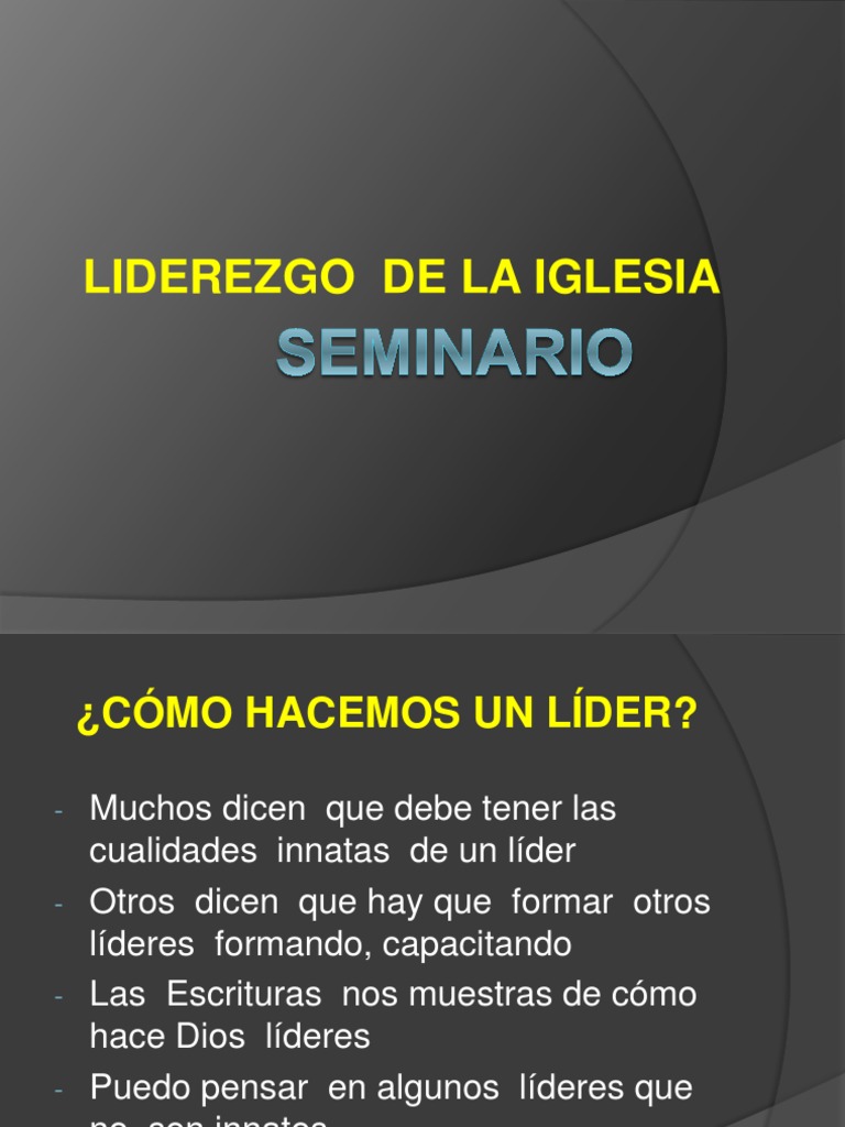 Formación de Líderes en la Iglesia | PDF | Liderazgo | espíritu Santo