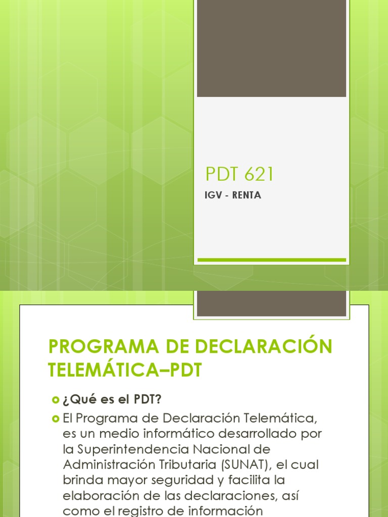 PDT 621 | PDF | Impuesto sobre la renta | Impuestos
