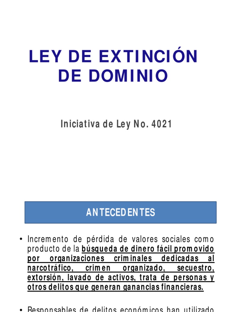 Ley de Extinción de Dominio en Guatemala | PDF | Política | Derecho