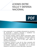 Relaciones Entre Desarrollo y Defensa Nacional